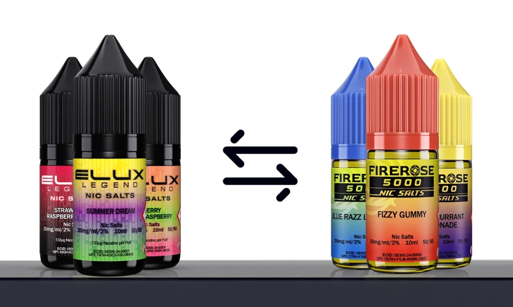 Elux Firerose 5000 Nic Salts Compare to Elux Legend Nic Salts