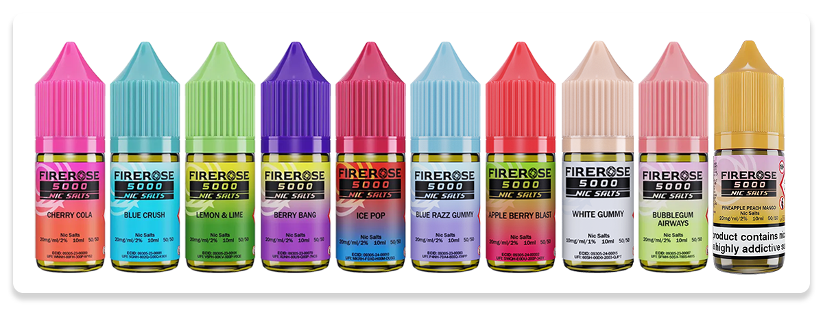 Popular Flavours of Firerose Nic Salts