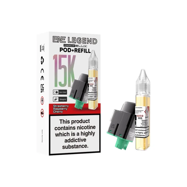 Strawberry Raspberry Cherry Elux ENE Legend 15k Prefilled Pods